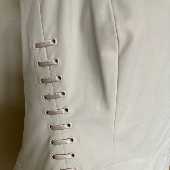 LAFAYETTE 148 NY 2 CREAM DRESS COTTON ELASTANE - Picture 4 of 14